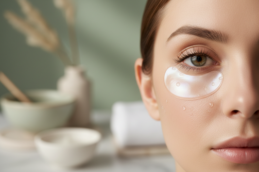 Close-up of healthy under-eye area showing bright, well-treated skin without dark circles - professional eye care and skincare treatment results