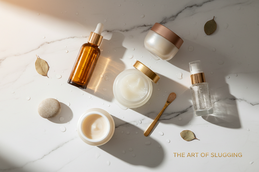 Skincare products featuring occlusive moisturizer for slugging technique