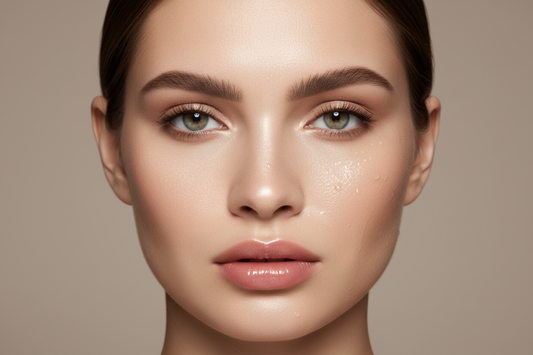Professional beauty comparison showing highlighting and strobing makeup techniques on glowing skin
